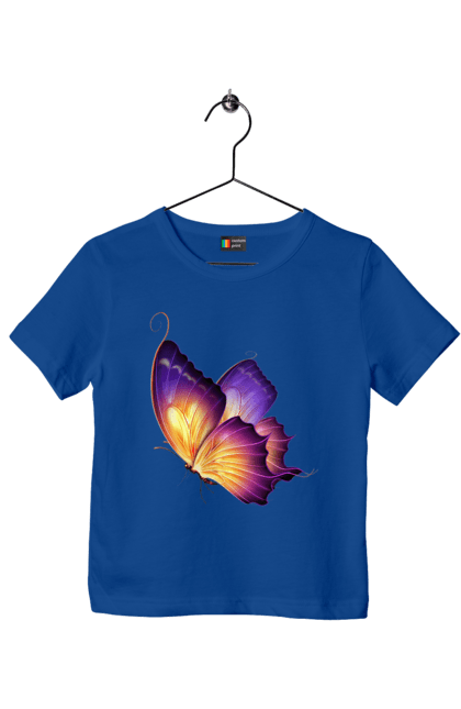 Футболка дитяча з принтом "Фіолетовий метелик". Метелик, фіолетова метелик. CustomPrint.market
