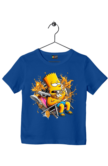 Children's t-shirt with prints Bart Simpson Versace. Bart, cartoon, serial, simpson, versace. 2070702