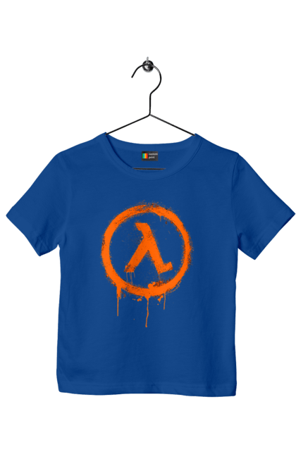 Children's t-shirt with prints Half Life. Computer game, game, gamer, half life, mission, network game, now, passed, playstation, plot, rubilovo, sierra studios, stage. 2070702