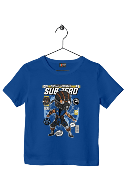 Футболка дитяча з принтом "Sub Zero". Mortal kombat, sub zero, боротися, гра, комбат, скорпіон, смертний. Funkotee