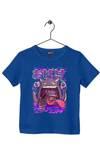 Children's t-shirt with prints Pokemon Gengar. Anime, fushigibana, games, gengar, nintendo, pokemon, pokemon go. 2070702