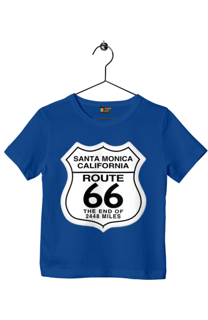 Футболка дитяча з принтом "Route 66". Байк, байкер, байкер клуб, брат, брати, брутал, гарячий асфальт, гарячий кінь, гарячий стрижень, дорога 50, дорога 66, дорога 80, дороги америки, дороги україни, жага швидкості, клуб байкерів, мотоцикл, мотоцикліст, справжній чоловік, чувак, швидкість. 2070702