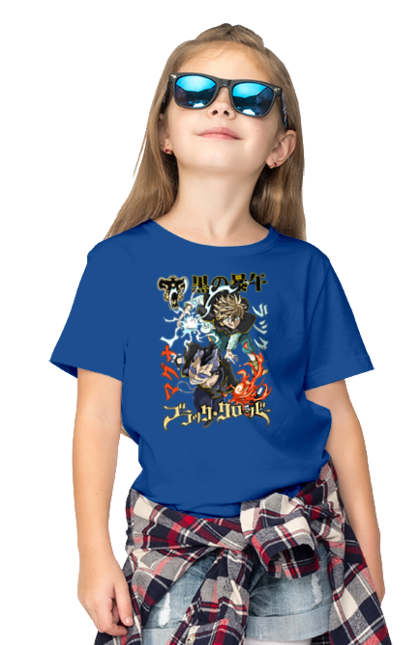 Children's t-shirt with prints Black Clover Magna Swing and Luck Voltia. Anime, black clover, luck voltia, magna swing, manga, wizard king. 2070702