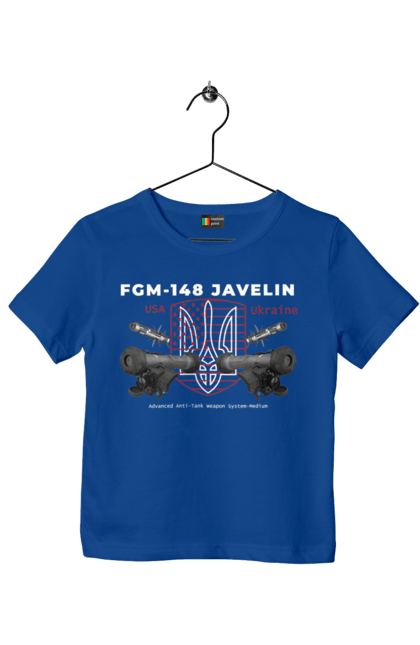 Children's t-shirt with prints FGM 148 Javelin. Caesar, himars, javelin, nlaw, patriot, weapons, zaluzhny. 2070702