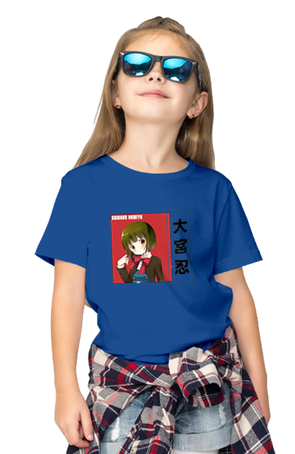 Children's t-shirt with prints Kiniro Mosaic Shinobu Omiya. Anime, gold mosaic, kiniro mosaic, kinmoza, manga, shinobu, shinobu omiya. 2070702