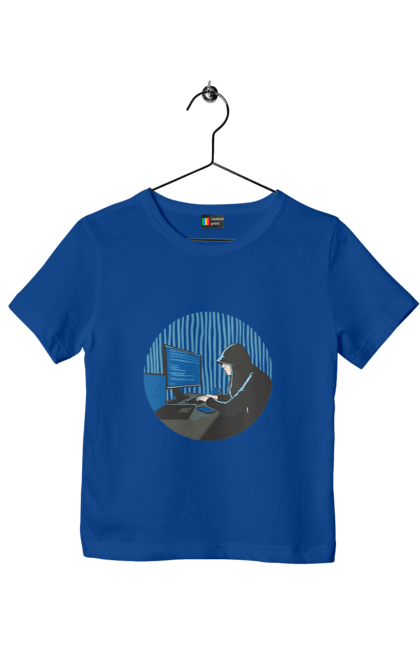 Футболка дитяча з принтом "Хакер". Бінарний, гік, програміст, хакер. 2070702