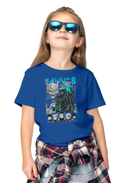 Children's t-shirt with prints Kaiju № 8 Kafka Hibino. Anime, hibino kafka, kafka hibino, kaiju, kaiju 8, kaiju 8, kaiju № 8, manga. 2070702