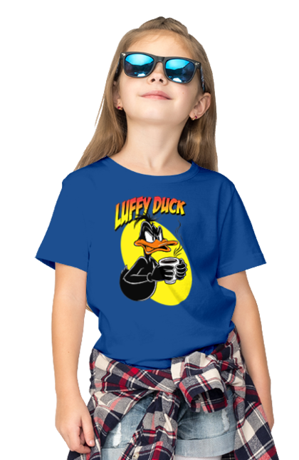 Children's t-shirt with prints Daffy Duck. Cartoon, character, daffy duck, duck, looney tunes, merrie melodies, warner brothers. 2070702