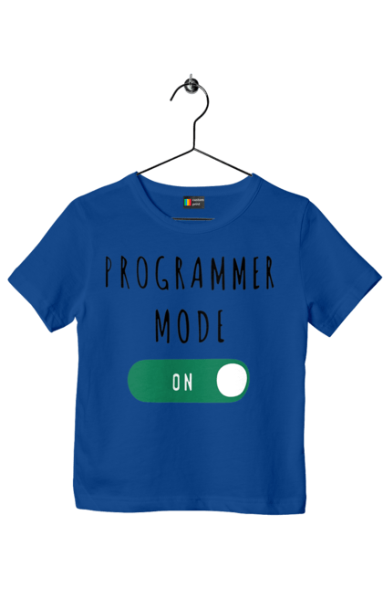 Футболка дитяча з принтом "Режим програміста". Айті, айтішник, для айтішника, для програміста, подарунок айтішнику, подарунок програмісту, програміст, режим програміста, розробник. 2070702