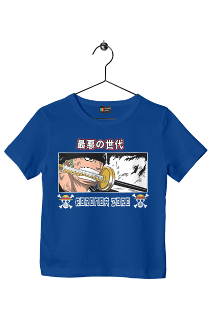 Children's t-shirt with prints One Piece Zoro. Anime, manga, one piece, roronoa zoro, straw hat pirates, swordsman, zoro. 2070702