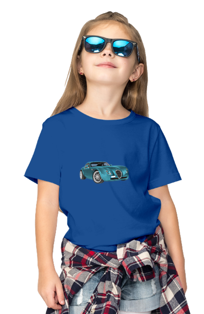 Children's t-shirt with prints Auto.7. Auto, blue, graphics, photo, retro car. 2070702