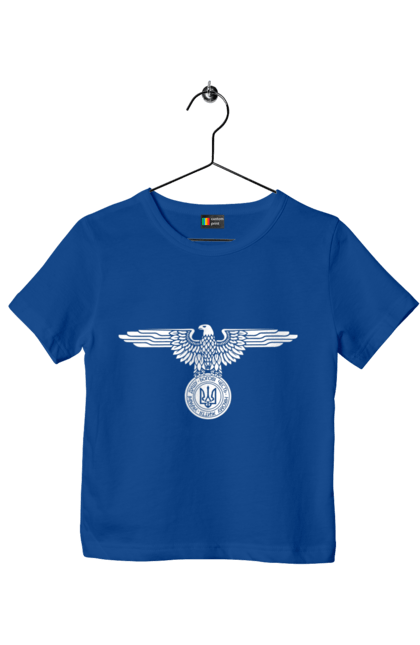 Футболка дитяча з принтом "Тризуб і Орел". Герб, герб україни, орел, патріотичне, україна, українська символіка, українське. 2070702