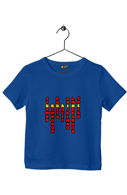 Футболка дитяча з принтом "Україна". Абетка, авторський принт, латиниця, літери, напис, текст, україна. 2070702