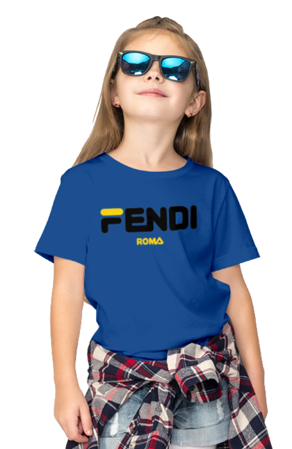 Футболка дитяча з принтом "Fendi". Fendi, lvmh, бренд, будинок моди, італія, люкс, мода, одяг, сумка, фенді. 2070702