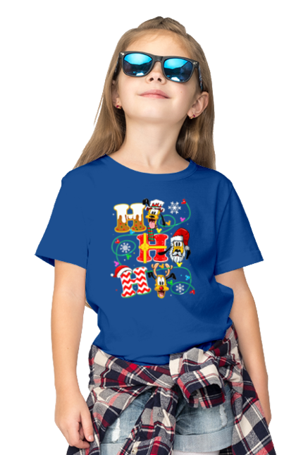 Children's t-shirt with prints Merry Christmas. Cartoon, christmas, christmas, deer, disney, holiday, merry christmas, santa. 2070702