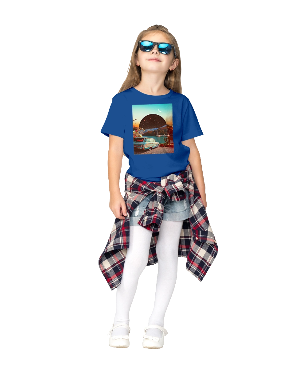 Painting, car by the river