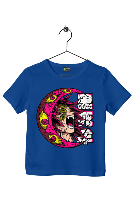 Children's t-shirt with prints Demon Slayer Kokushibo. Anime, demon slayer, eternal paradise faith, kimetsu no yaiba, kokushibo, manga, twelve kizuki, upper rank six. 2070702