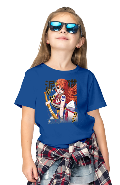 Children's t-shirt with prints One Piece Nami. Anime, cat burglar, manga, nami, one piece, straw hat pirates. 2070702