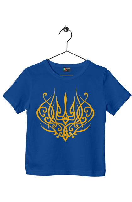 Футболка дитяча з принтом "Герб України". Герб, герб україни, доброго вечора, з гербом україни, з тризубом, зсу, патріотична, прапор. 2070702