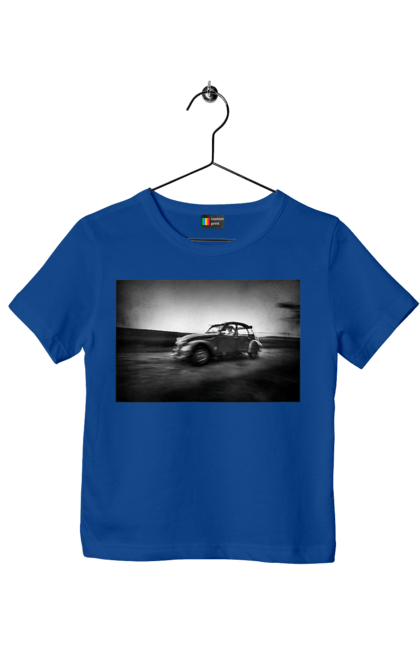 Футболка дитяча з принтом "Ретро машина чб". Авто, ретро, ретро машина, чорно біла машина. 2070702