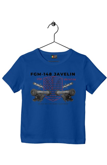 Children's t-shirt with prints FGM 148 Javelin. Caesar, himars, javelin, nlaw, patriot, weapons, zaluzhny. 2070702