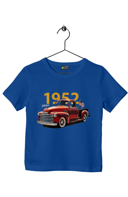 Футболка дитяча з принтом "Chevrolet 3100". Chevrolet, chevrolet 3100, авто, авто, вантажівка, пікап, шевроле. 2070702