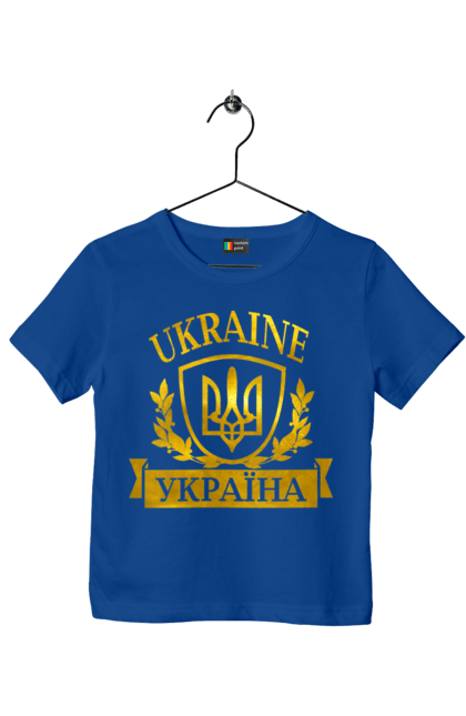 Футболка дитяча з принтом "Герб України". Герб, герб україни, доброго вечора, з гербом україни, з тризубом, зсу, патріотична, прапор. 2070702