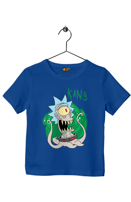 Футболка дитяча з принтом "Рік та Морті". Rick and morty, мультфільм, наукова фантастика, пригоди, рік, рік і морті, трагікомедія, чорний гумор. 2070702