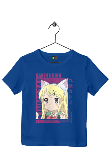 Children's t-shirt with prints Kiniro Mosaic Karen Kujo. Anime, gold mosaic, karen, karen kujo, kiniro mosaic, kinmoza, manga. 2070702