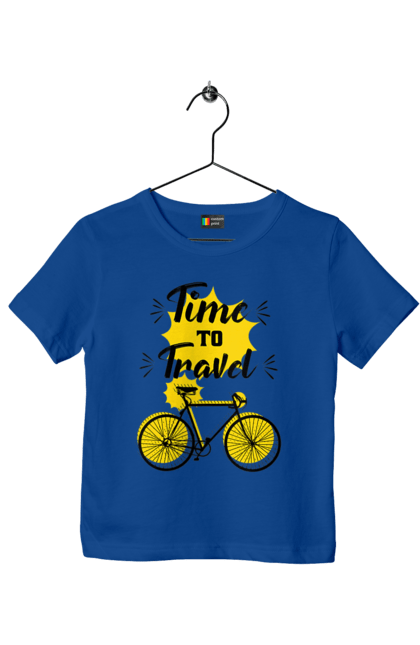 Children's t-shirt with prints Travel Time, Bicycle. Bicycle, time, travel. 2070702