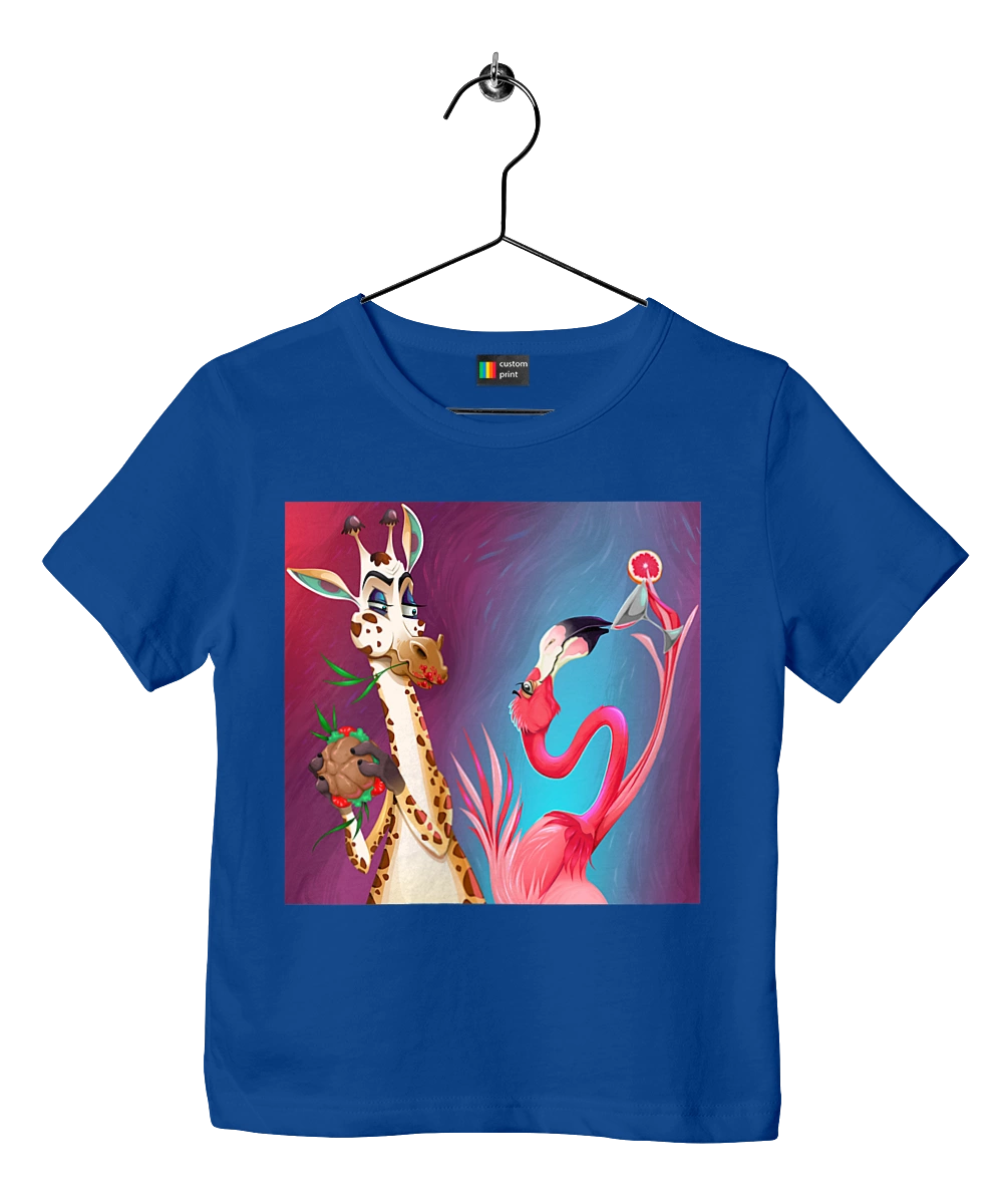 Giraffe And Flamingo At The Party