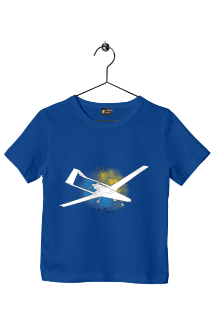 Children's t-shirt with prints Bayraktar. Aquarelle, bayraktar, glory, sky, ukraine. 2070702