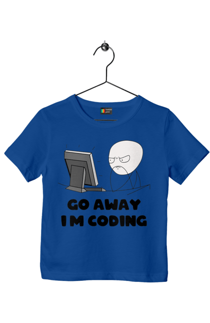 Футболка дитяча з принтом "Іди Я кодую". Айті, айтішник, для айтішника, для програміста, йди я кодую, майстер коду, подарунок айтішнику, подарунок програмісту, програміст, розробник. CustomPrint.market