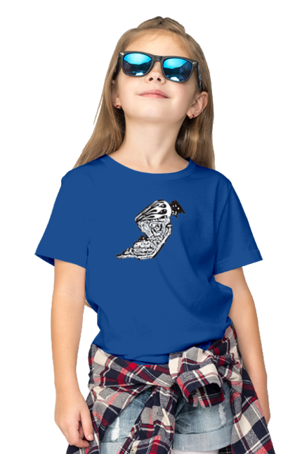 Футболка детская с принтом Двигатель мотоцикла. Bike, chopper, cylinders, gas tank, harley davidson, motorcycle engine. 2070702