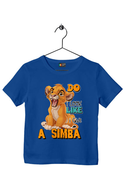 Футболка детская с принтом Король Лев Симба. Lion king, simba, животное, король, лев, мультик, мультфильм, симба. 2070702