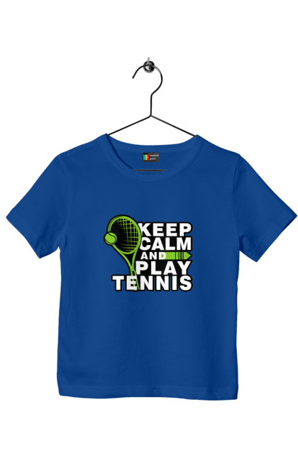 Футболка дитяча з принтом "Keep Calm And Play Tennis". Keep calm, великий теніс, зберігай спокій, спорт, теніс, тенніс. aslan