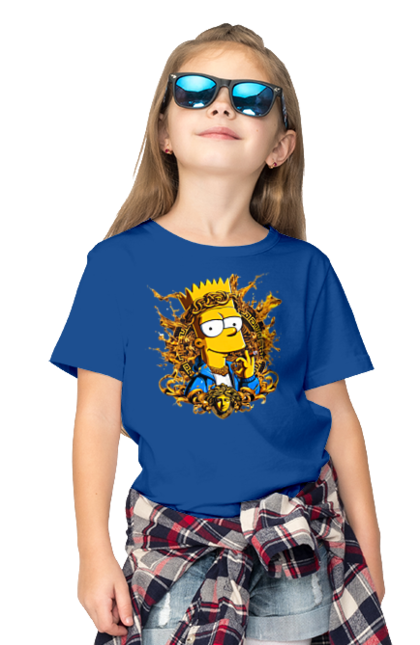 Children's t-shirt with prints Bart Simpson Versace. Bart, cartoon, serial, simpson, versace. 2070702