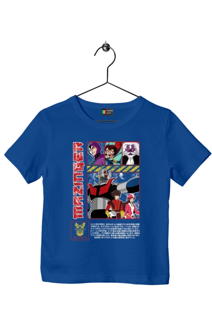 Футболка детская с принтом Mazinger Z Грендайзер. Anime, goldorak, goldrake, grendizer, manga, mazinger z, mecha, robots. 2070702