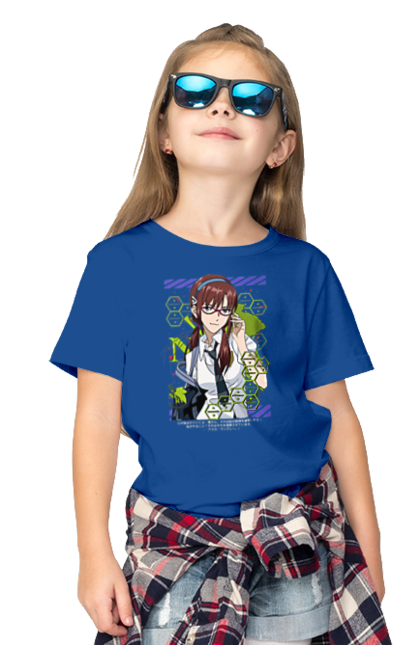 Children's t-shirt with prints Evangelion Mari. Angel, anime, eva 02, eva 05, evangelion, manga, mari, mari makinami illustrious, neon genesis evangelion. 2070702