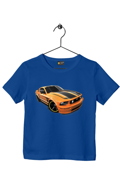 Футболка дитяча з принтом "Помаранчева, швидкісна машина". Їзда, колеса, машина, швидкість. 2070702
