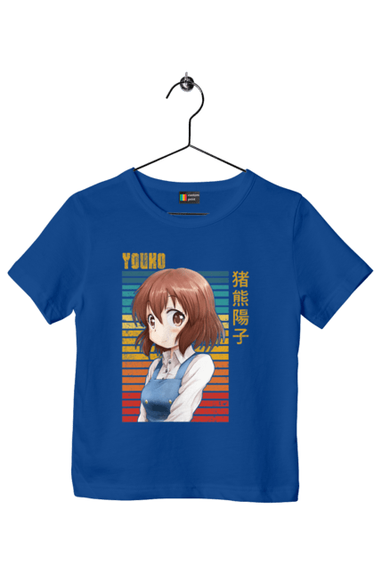 Children's t-shirt with prints Kiniro Mosaic Yoko Inokuma. Anime, gold mosaic, kiniro mosaic, kinmoza, manga, yoko, yoko inokuma. 2070702