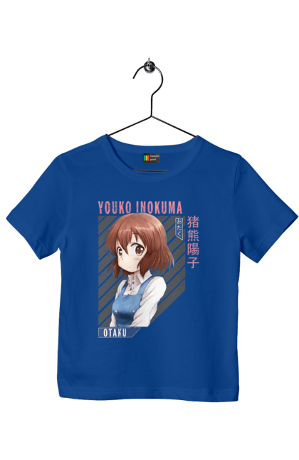 Children's t-shirt with prints Kiniro Mosaic Yoko Inokuma. Anime, gold mosaic, kiniro mosaic, kinmoza, manga, yoko, yoko inokuma. 2070702