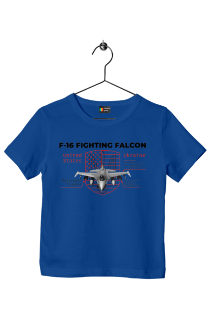 Футболка детская с принтом F 16. F16, nasams, zuzana, гаубица, два герба, залужный, сюзанно. 2070702