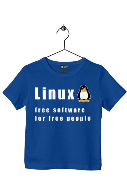 Футболка дитяча з принтом "Linux Вільний Для Вільних". Linux, адміністратор, айті, айтішник, безкоштовна, безкоштовно, білий, вільна, доступність, незалежність, операційна система, ос, пінгвін, програміст, програмне забезпечення, свобода, сервер, сисадмін, система, системний адміністратор, софт, текст. 2070702