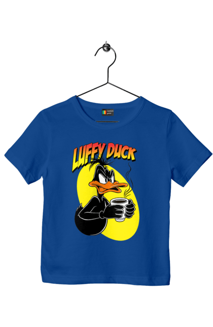 Children's t-shirt with prints Daffy Duck. Cartoon, character, daffy duck, duck, looney tunes, merrie melodies, warner brothers. 2070702