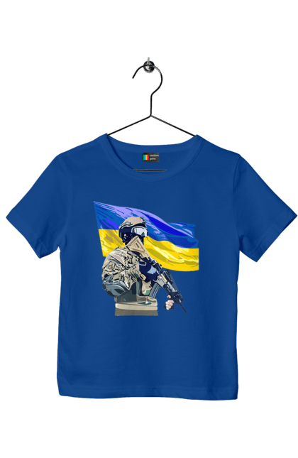 Футболка дитяча з принтом "ЗСУ | Прапор". Війна, герб, збройні сили україни, зсу, патріотична, прапор україни, русский военный корабль, україна, українська символіка, флаг. 2070702