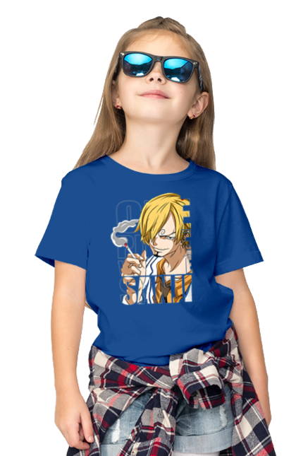 Children's t-shirt with prints One Piece Vinsmoke Sanji. Anime, black leg, manga, one piece, sanji, straw hat pirates, vinsmoke sanji. 2070702