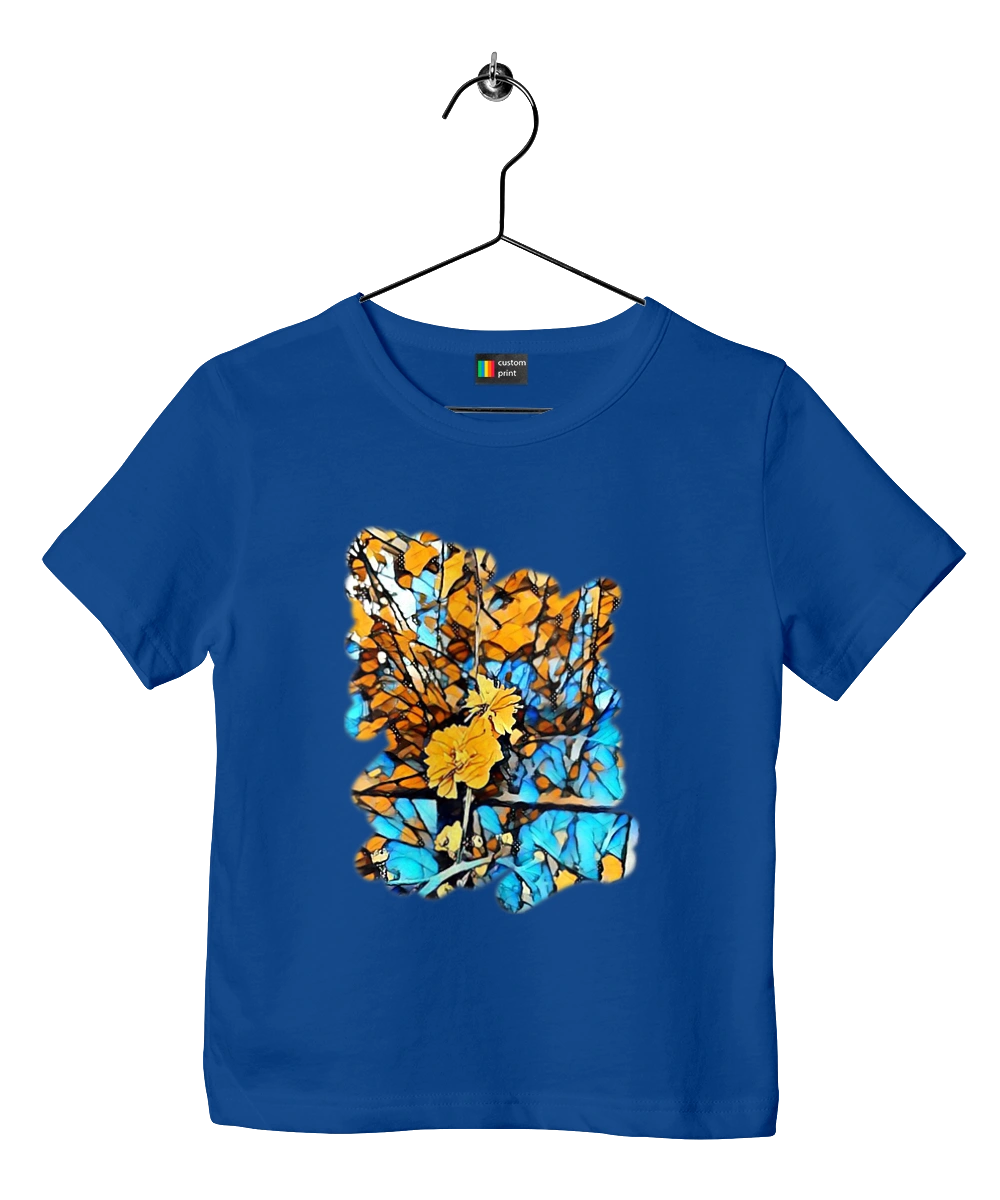 Yellow flowers on a blue background