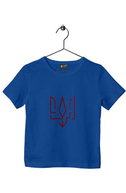 Футболка дитяча з принтом "Тризуб мінімалізм". Герб, герб україни, патріотичне, україна, українська символіка, українське. 2070702