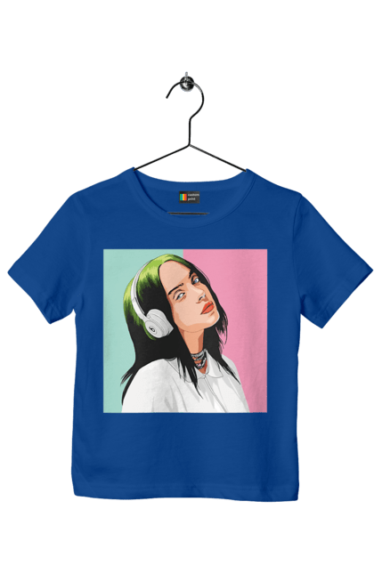 Футболка дитяча з принтом "Billie Eilish". Активістка, біллі айліш, мизукант, права, співачка, тварини. 2070702